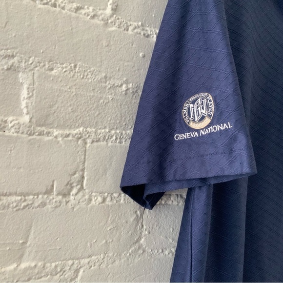 Nike Mens Dri Fi Short Sleeve Blue Polo 1/4 Zip Tiger Woods Collection L Shirt - Picture 2 of 10